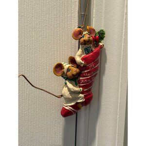 Kurt Adler Hole in the Wall Gang Mouse Couple "1st Christmas Together" Ornament